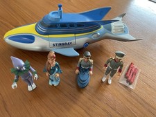 Vintage 1992 Matchbox Stingray Action Submarine with 3 Missiles & 4 characters