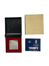 Vintage Triumph Piezo Electric Silver Style Lighter with Case Charity