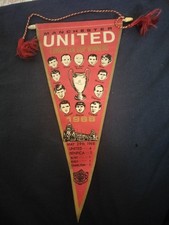 RARE VINTAGE 1968 MANCHESTER UNITED EUROPEAN CUP PENNANT
