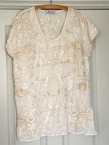 Zara white embroidered - white,