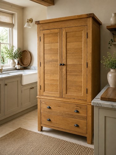 Solid oak kitchen cupboard - solid, |