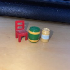 Hantel Miniatures Pewter Three Items Honey Pot Chair And Barrel