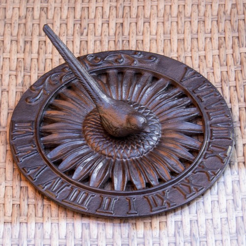 Cast iron bird sundial - cast,
