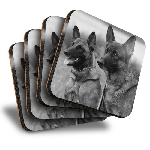 Set square coasters bw - set,