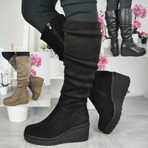 Wedge boots shoes ladies - wedge,