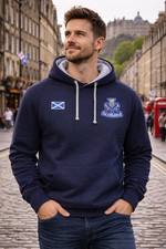 Mens Scotland Hoodie Navy Blue