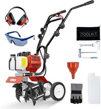 BU-KO Garden Tiller 52CC Petrol Engine 3HP 2 Stroke Lawn Cultivator Rotovator