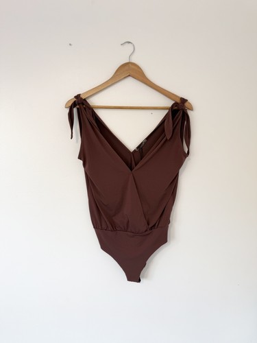 Stradivarius brown plunge neck - stradivarius,