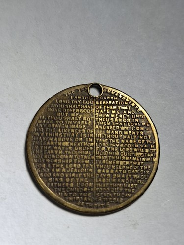 Vintage brass medallion - brass,