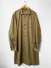 Vintage Duster Work Coat Long Length - European 100% Cotton Herringbone L XL