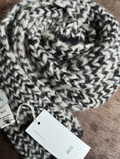 BNWT Inti Knitwear Scarf 85% Baby Alpaca Caracol Black Hand Knitted RRP £95