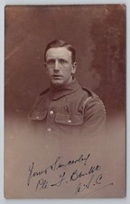 WWI RPPC Signed Portrait Pte James Sinclair King's Own Scottish Borderers KOSB