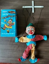 Vintage Blue Box Clown Puppet