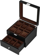 2-Tier Wooden Watch Box 12