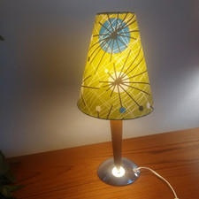 IKEA Kvintol Retro Beech Wood & Chrome Desk Lamp With 50s  Lampshade Atomic 