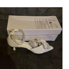 White Bridal Heels with Pearl