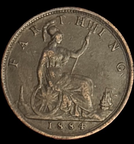 1884 queen victoria farthing - queen, 1
