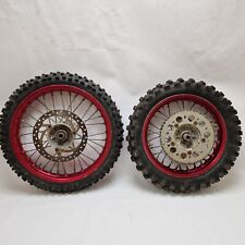 KTM 65 SX 2003 SET PAIR RED RIM WHEELS 14 " FRONT 12 " REAR