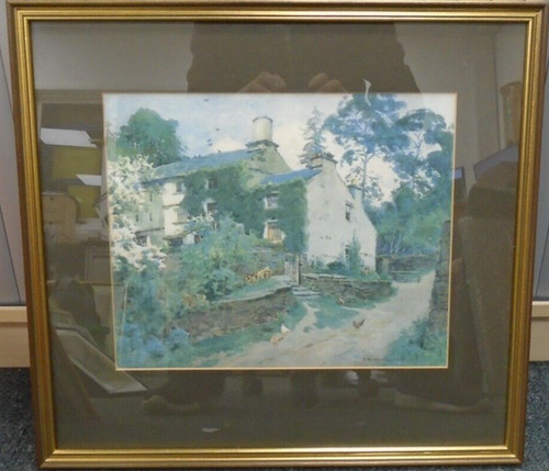 Framed print wood farm - wood,