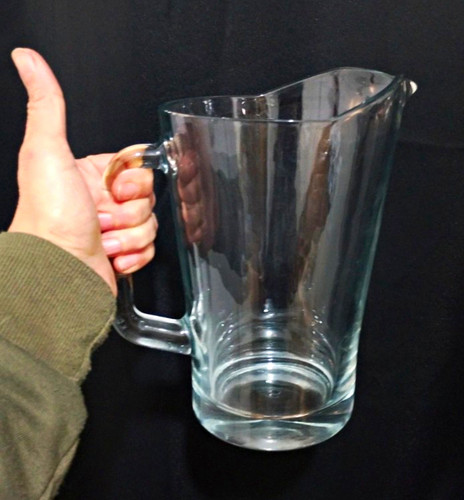 Clear glass pitcher jug 23cm - clear,