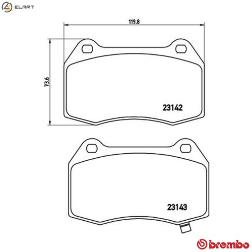 Brake pad set disc - pad, 56