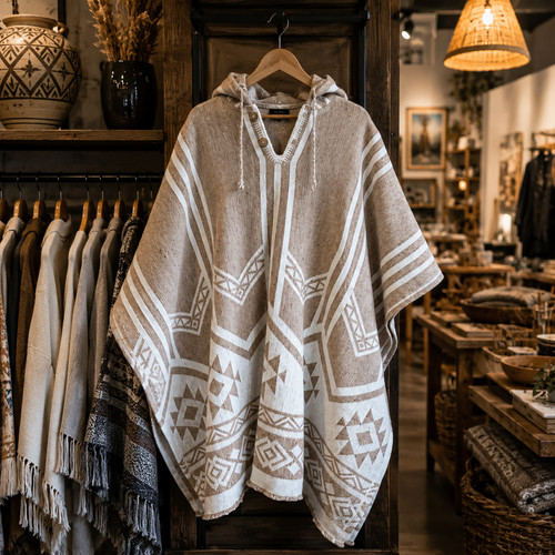 Mens hooded andean - mens, poncho