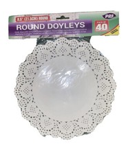 40pc ROUND 21cm PAPER LACE DOYLEYS DOILIES DOILY AFTERNOON TEA PARTY CATERING