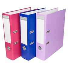 3 Pack A4 Colour Office PP Lever Arch Files 80mm Storage Paper Large Folders