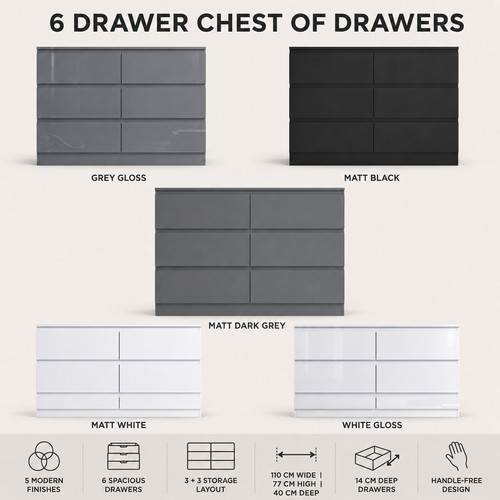 Modern wide drawer chest - modern,