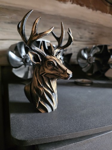 Stag head black - black, gold