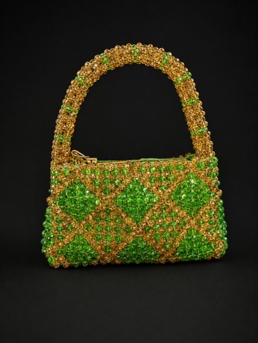 Beaded shoulder bag - beaded,