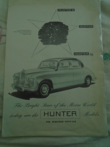 Singer hunter brochure 1956 - brochure, uk