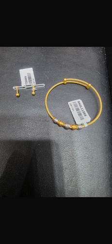 22k gold earring and bracelet - gold,
