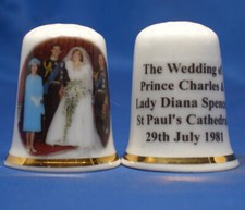 Birchcroft China Thimble --  Prince Charles & Diana Wedding Family Group