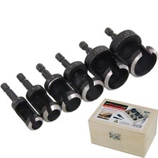 Neilsen Wood Plug Hole Cutter Dowel Maker Drill Bits Cutting Tools Set 6pc