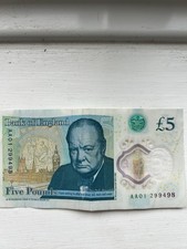 First Edition AA01 Five Pound Note-low Serial Number