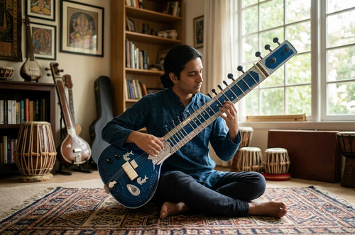 Electric travel sitar 7 - travel, |