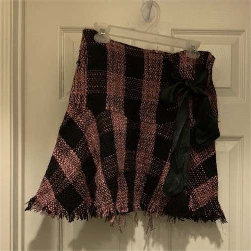 Angie pink black plaid - black, tweed