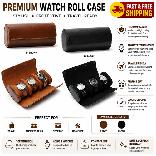 Luxury leather watch - watch, roll