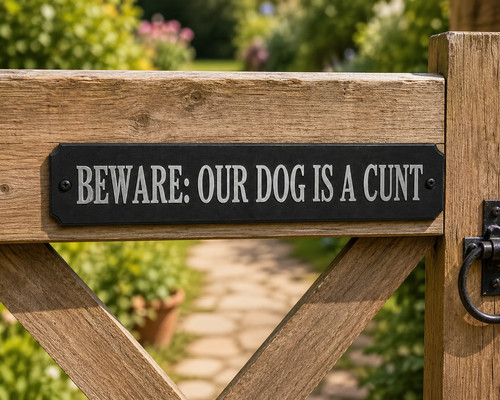 Silver rectangular beware our - silver,
