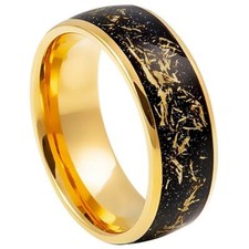 8mm Men's Yellow Gold Tungsten