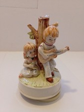 Vintage Musical Ornament That Plays Für Elise Featuring A Boy Girl And Tree