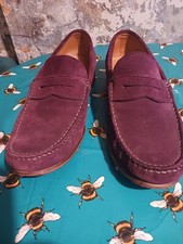 Mens John Lewis Lloyd Burgundy Suede Penny/Loafers Size UK 7
