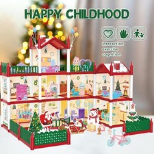 Children Doll House Furniture Sets Dream Garden House Toy Christmas Mansion Gift