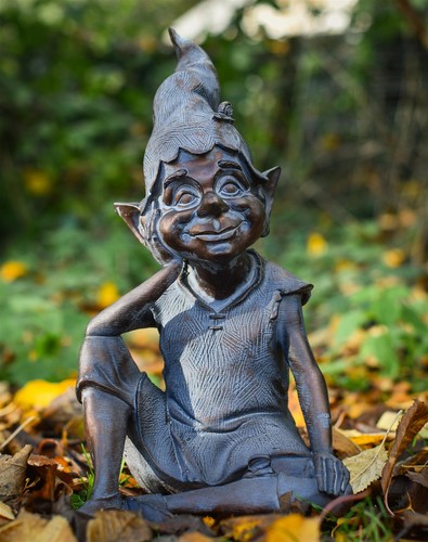 Bronze verdigris pixie fairy - &,
