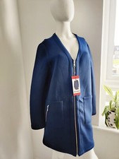 Steve Madden Zip Up Navy Blue Oversized Coat Jacket Scuba Size Medium