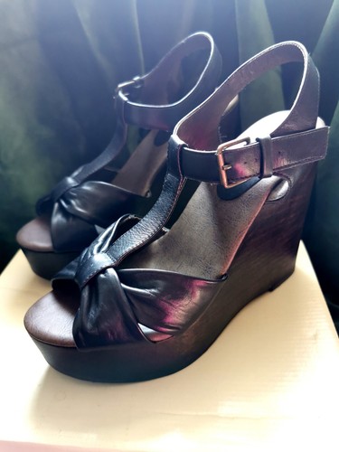Faith black leather sandals - black,