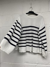 Hush White & Navy Blue Striped