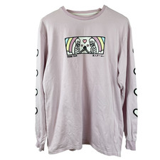 Cool Shirtz Stay Friend Team Long sleeve Size Medium Pink 100% Cotton