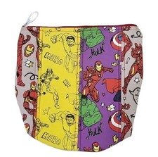Marvel Avengers Cloth Bag Hulk Captain America Iron Man Zipped Fabric 20cm / 8"